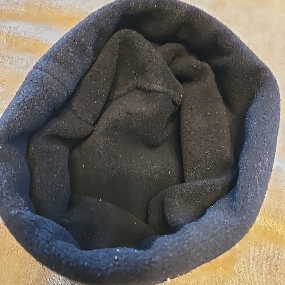 Black Leather Womens Bucket Hat Cotton Trim - Picture 4 of 16